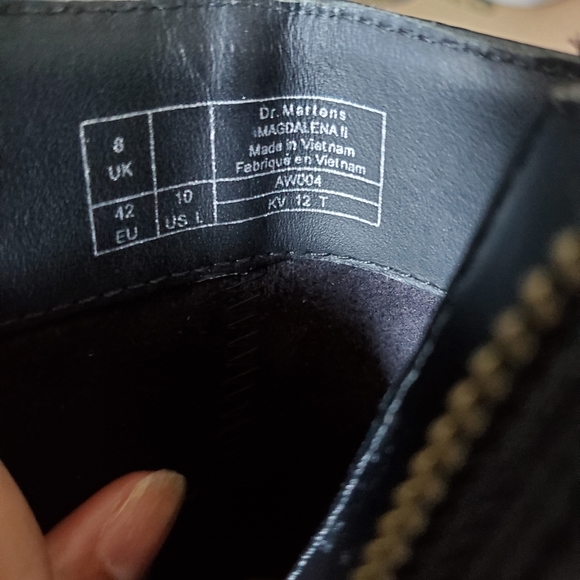 Dr martens black leather heeled boot sz 10 - Picture 4 of 12